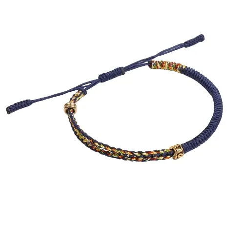 Semi-braided Tibetan blue bracelet