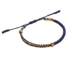 Semi-braided Tibetan blue bracelet