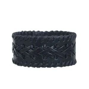 Sexy Sparkles Mens Genuine Real Leather Wrist Bracelet Wide Casual Wristband Cuff Bangle Adjustable