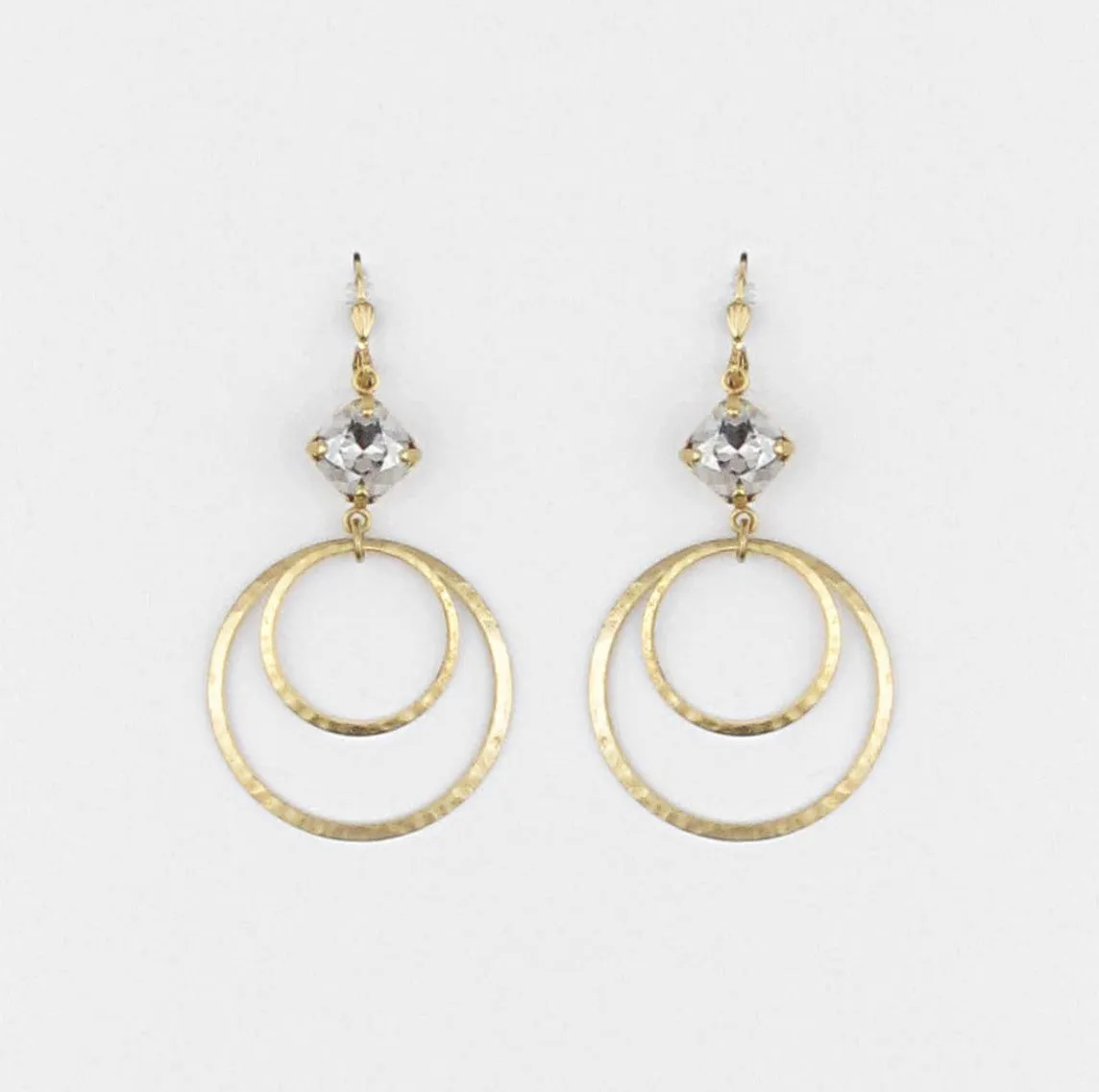 Shimmering hoops complimented by classic Swarovski crystals