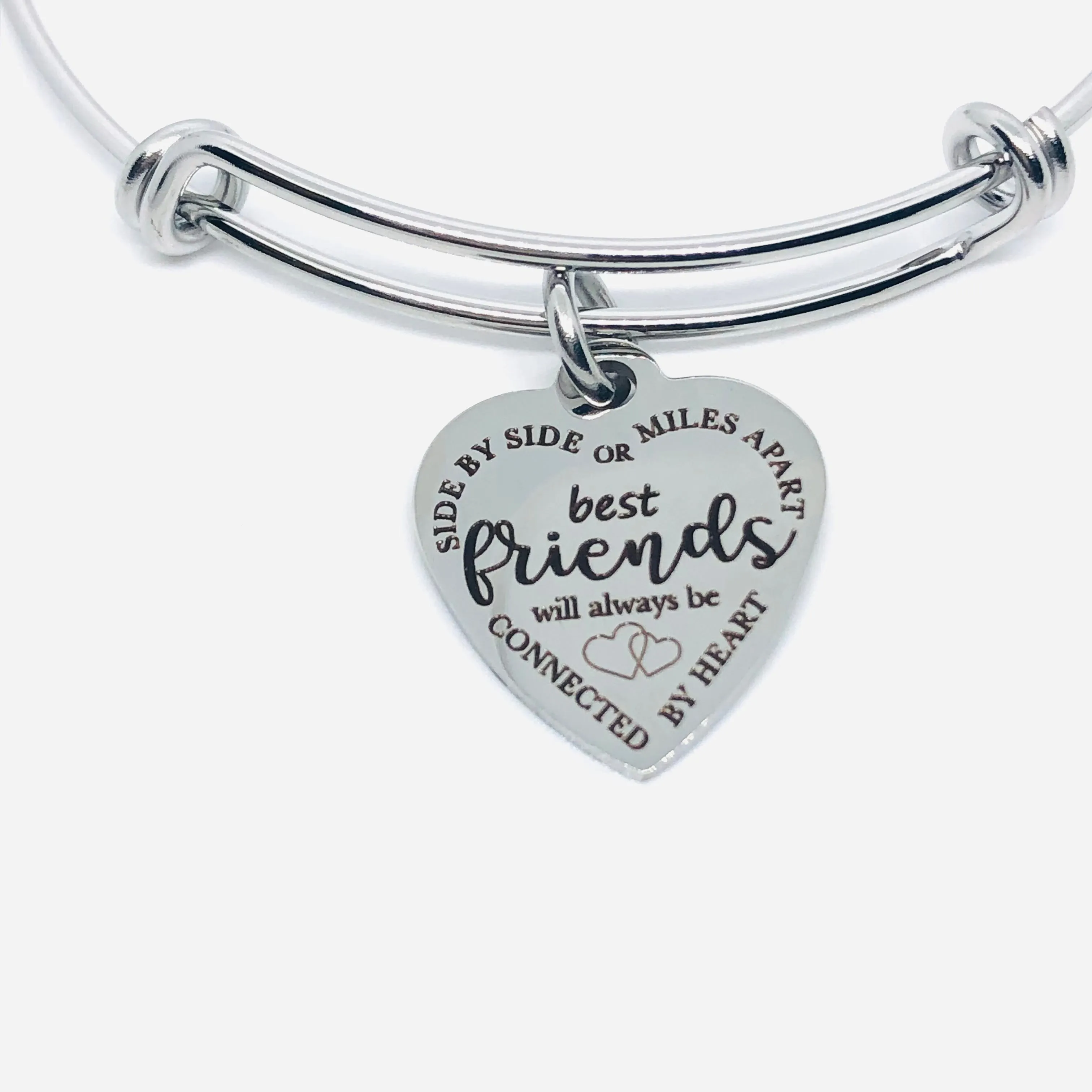 Side by side or miles apart best friends will always be connected by heart