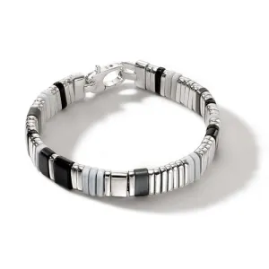 Silver Colorblock Beaded Bracelet BUS9010521WHBONHEX