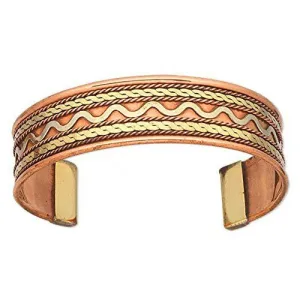 Silver River Brass Inlay Copper Cuff Bracelet