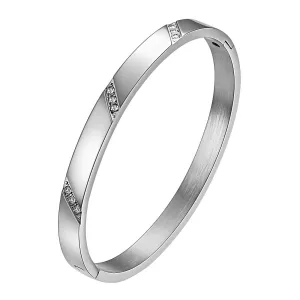 Sleek Screw-Accent Steel Bangle – Stainless Steel