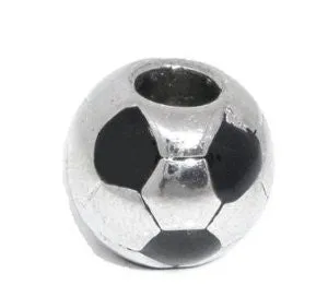 Soccer Ball European Bead Compatible for Most European Snake Chain Bracelet