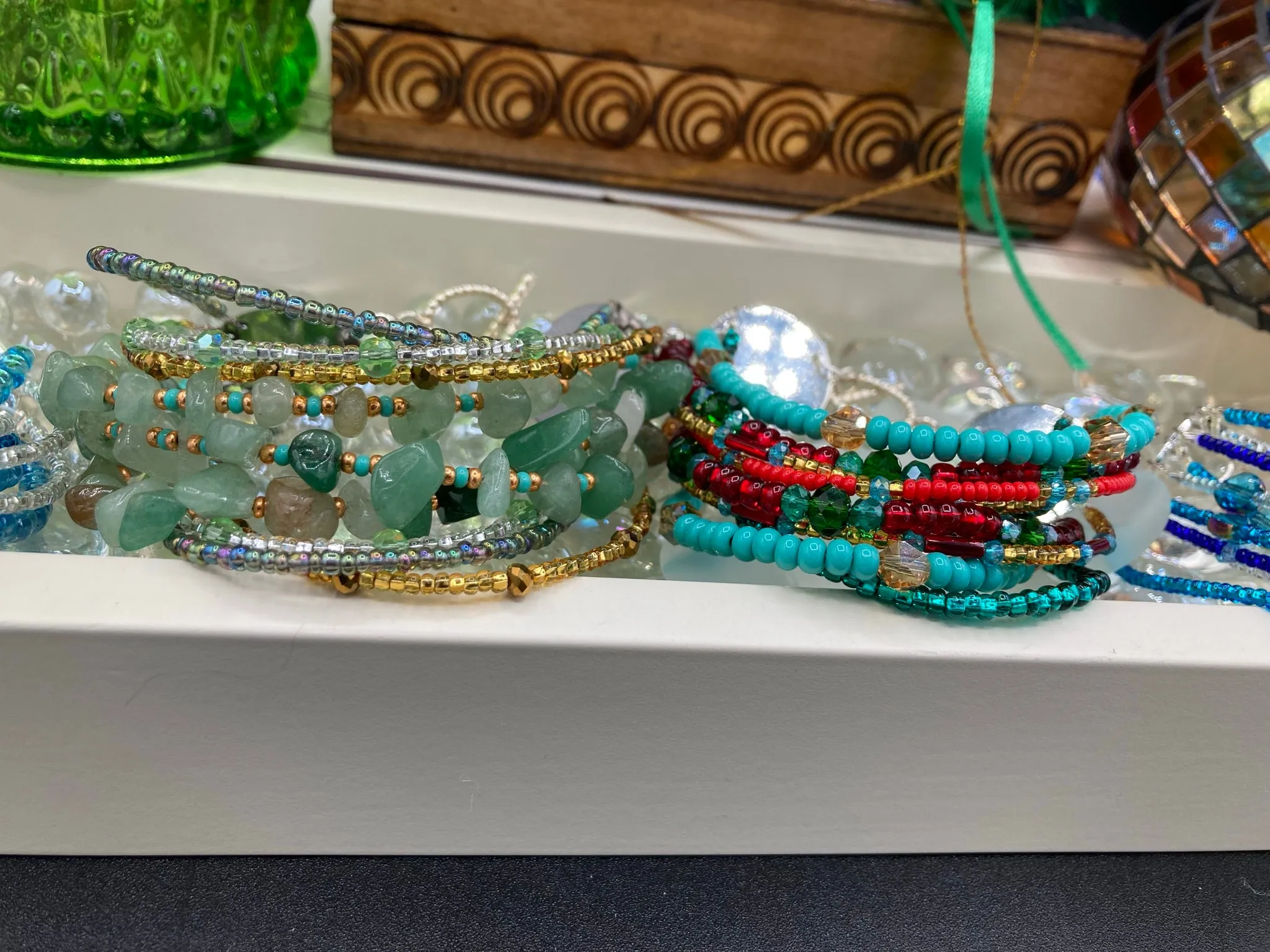 Southwest Inspired Colors Large Chunky Wide Bracelet, Bohemian Gypsy Style Jewelry, Hippie Nature Lover, Boho Shabby Chic, Mexican Colors