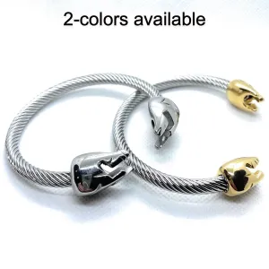 'SPARTAN MASK' Cable Steel Bracelet (2 colors available)