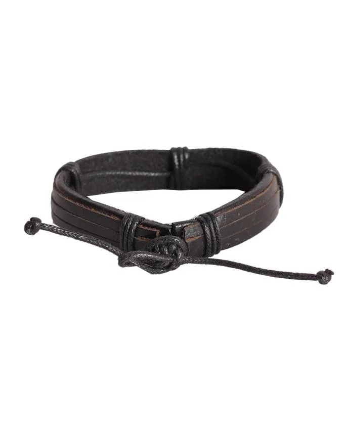 Special celtic Unisex Black leather bracelet