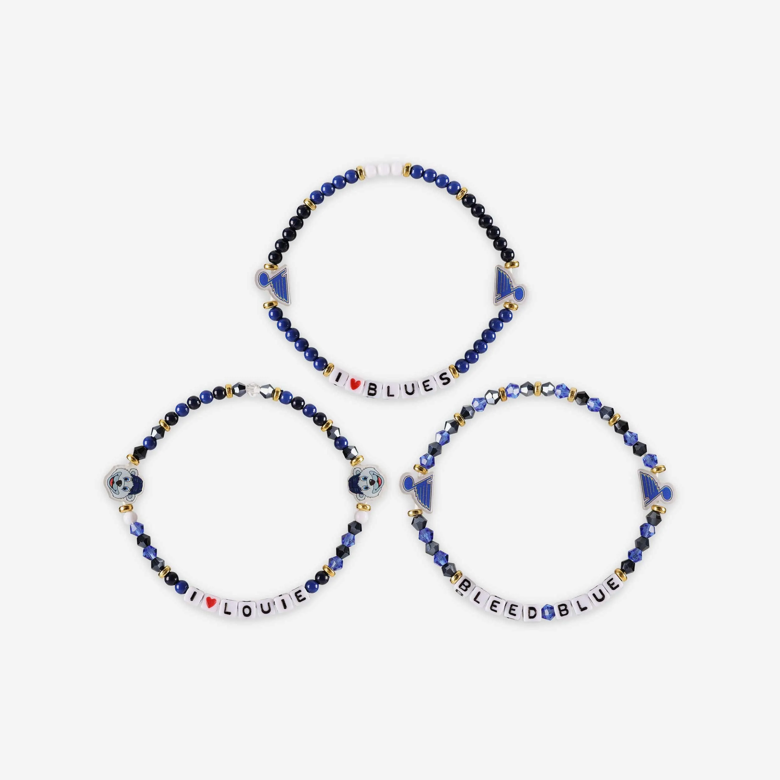 St Louis Blues 3 Pack Friendship Bracelet