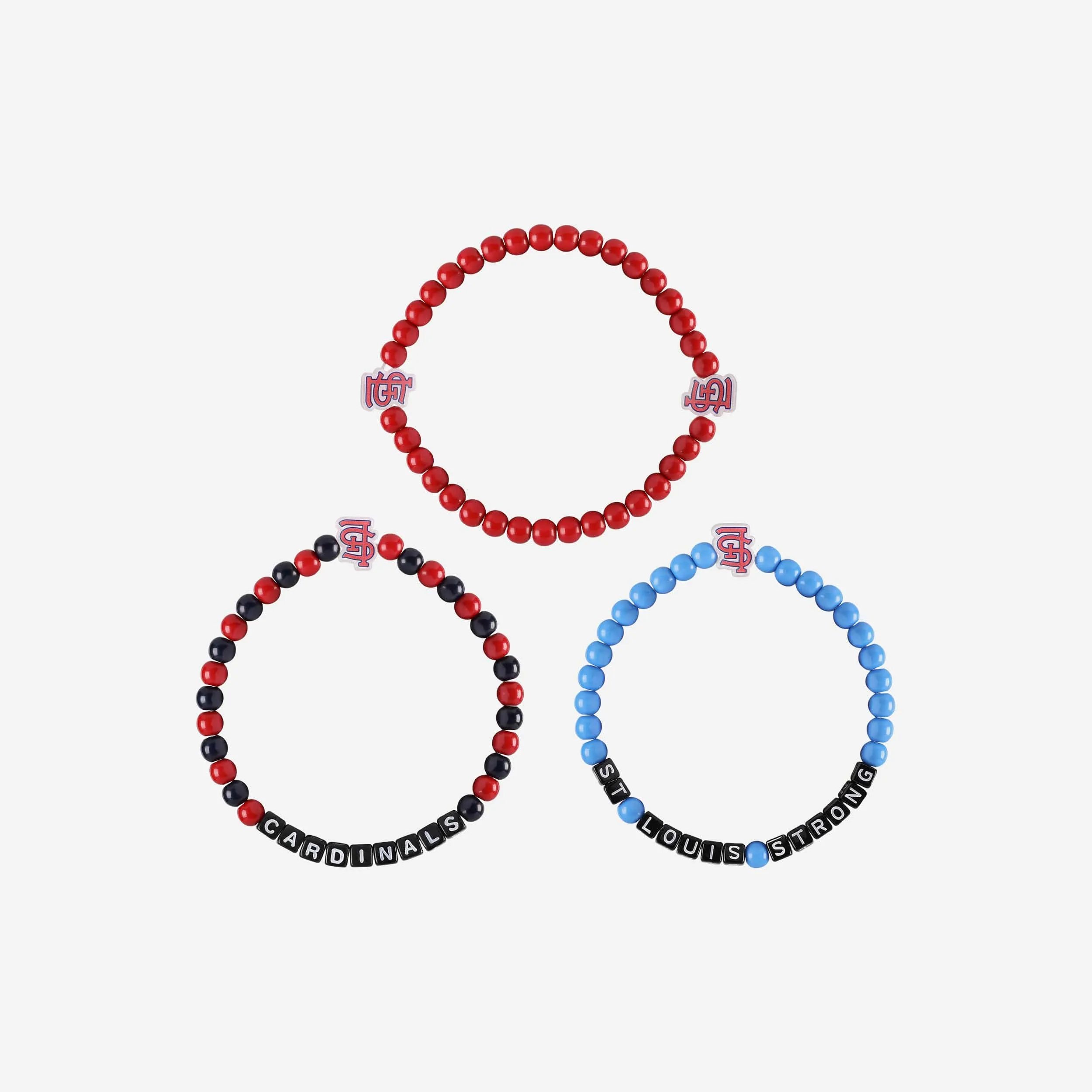 St Louis Cardinals 3 Pack Beaded Friendship Bracelet