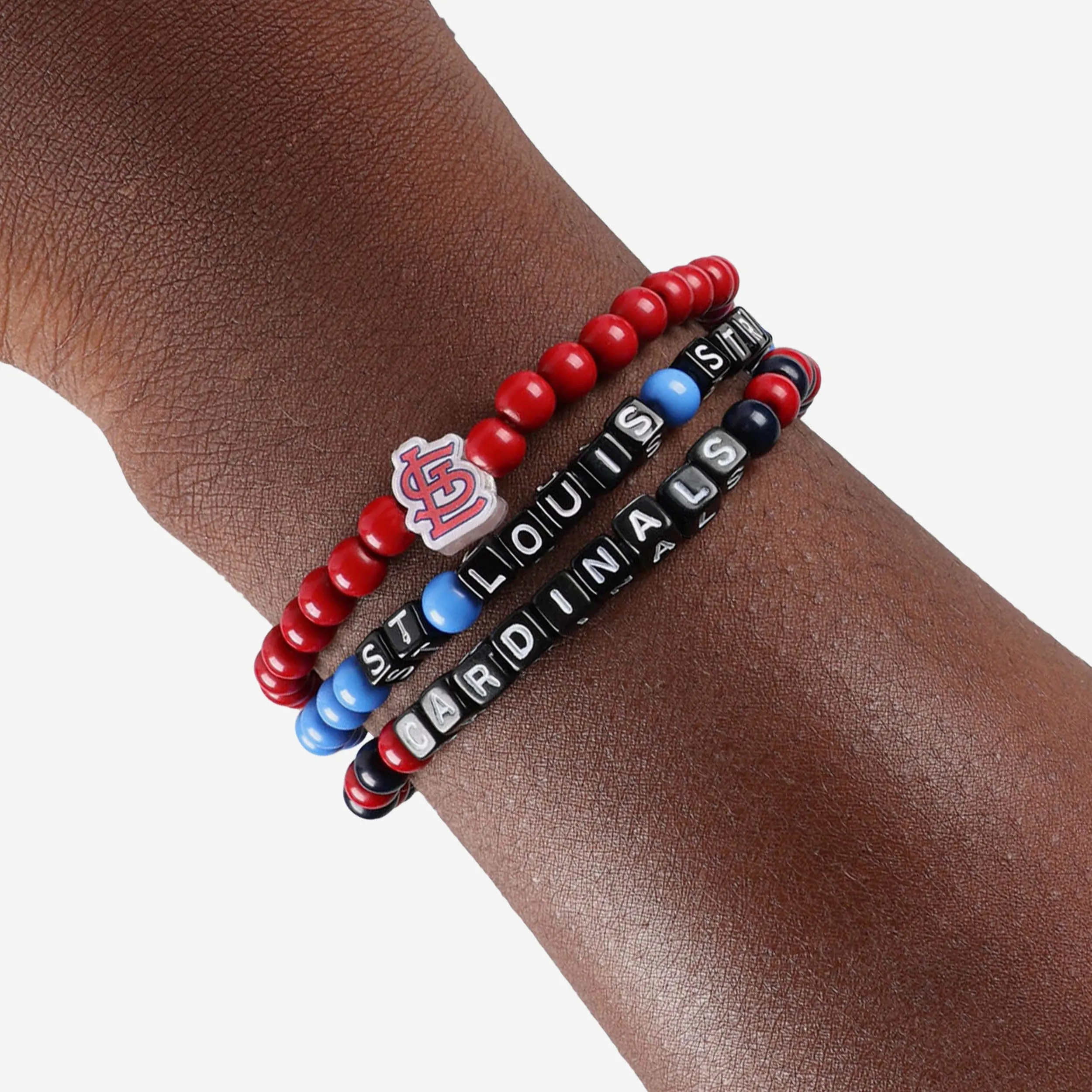 St Louis Cardinals 3 Pack Beaded Friendship Bracelet