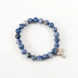 Staci Beaded Cross Charm Bracelet