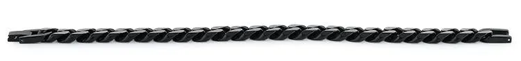 Stainless Steel Curb IP Black Link Bracelet