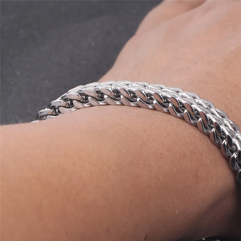 Stainless Steel Double Side Snake Chain Bracelet