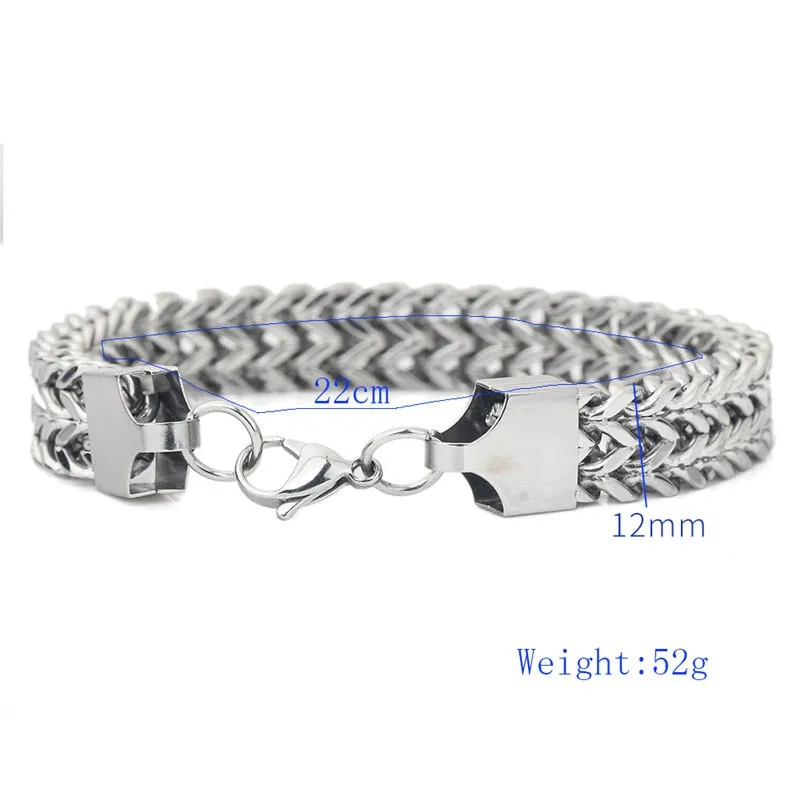 Stainless Steel Double Side Snake Chain Bracelet