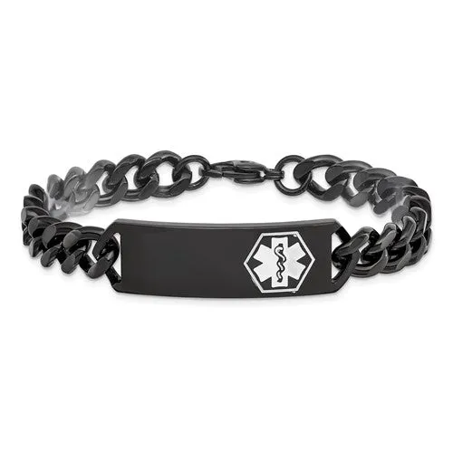 Stainless Steel Polishe Black with White Enamel 8"