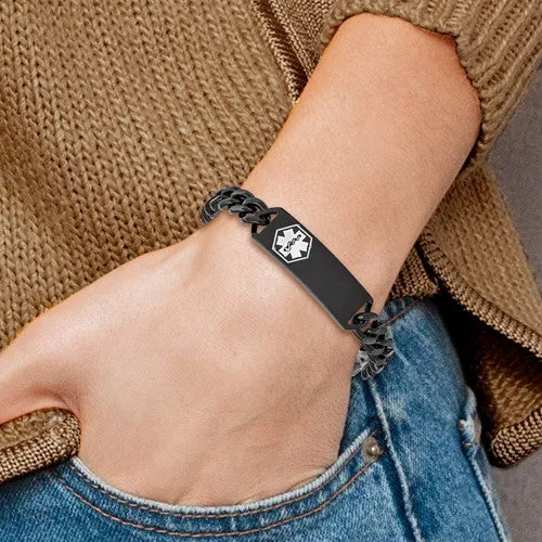Stainless Steel Polishe Black with White Enamel 8"