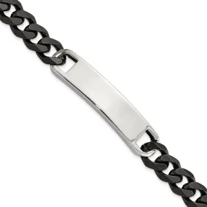 Stainless Steel Polished Black IP-plated 8.5in ID Bracelet