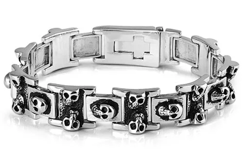 Stainless Steel Skull Links Bracelet