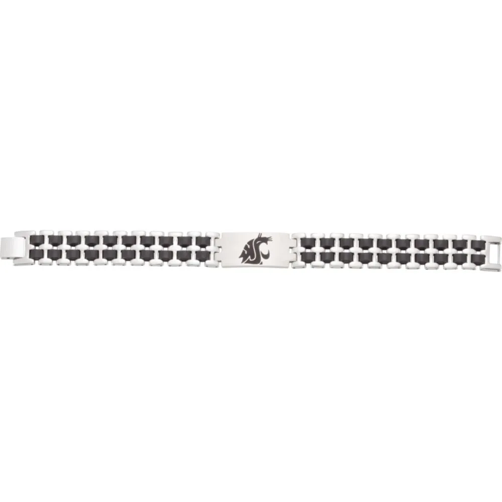Stainless Steel Washington State Cougars Logo 8.5" Bracelet