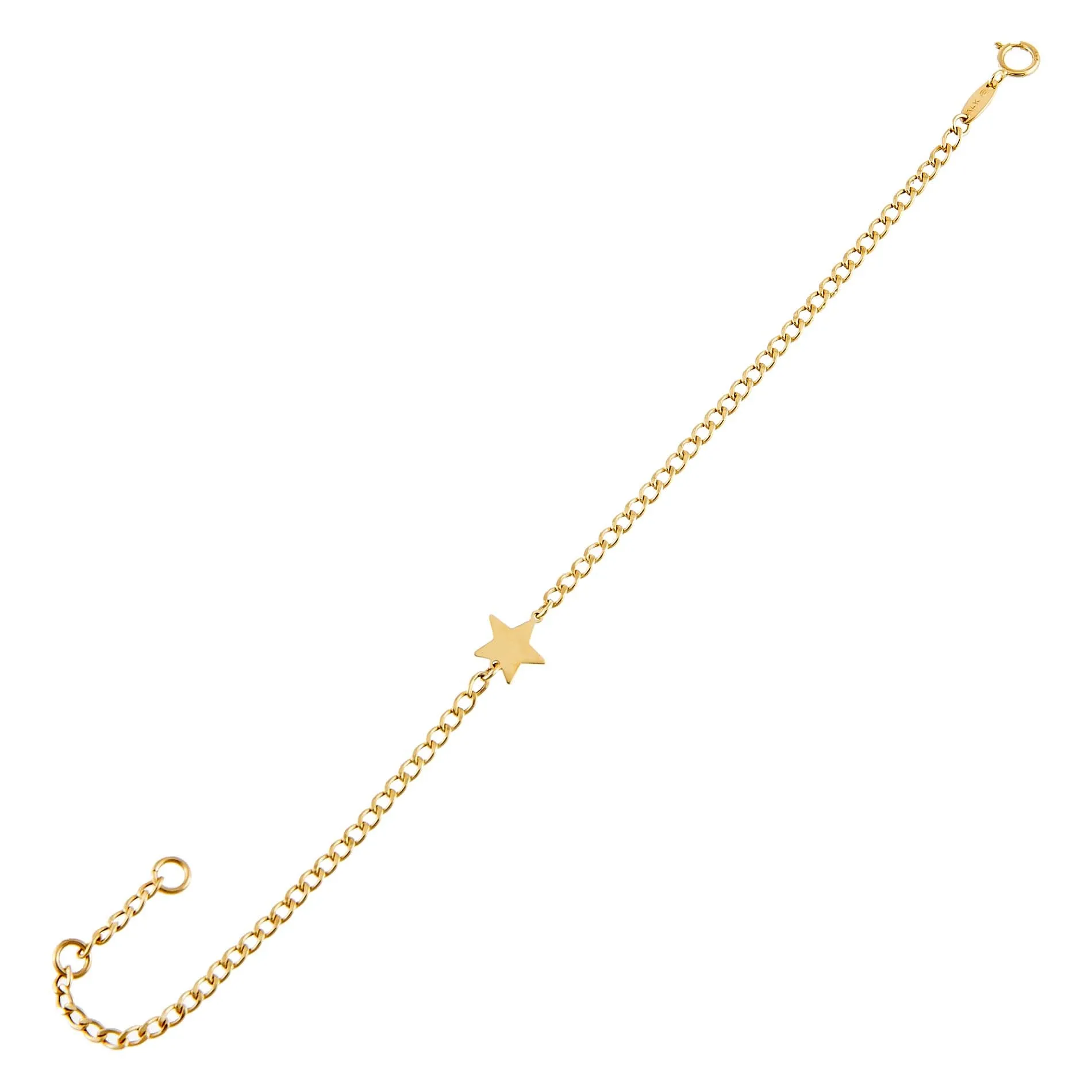 Star Cuban Chain Link Bracelet 14K