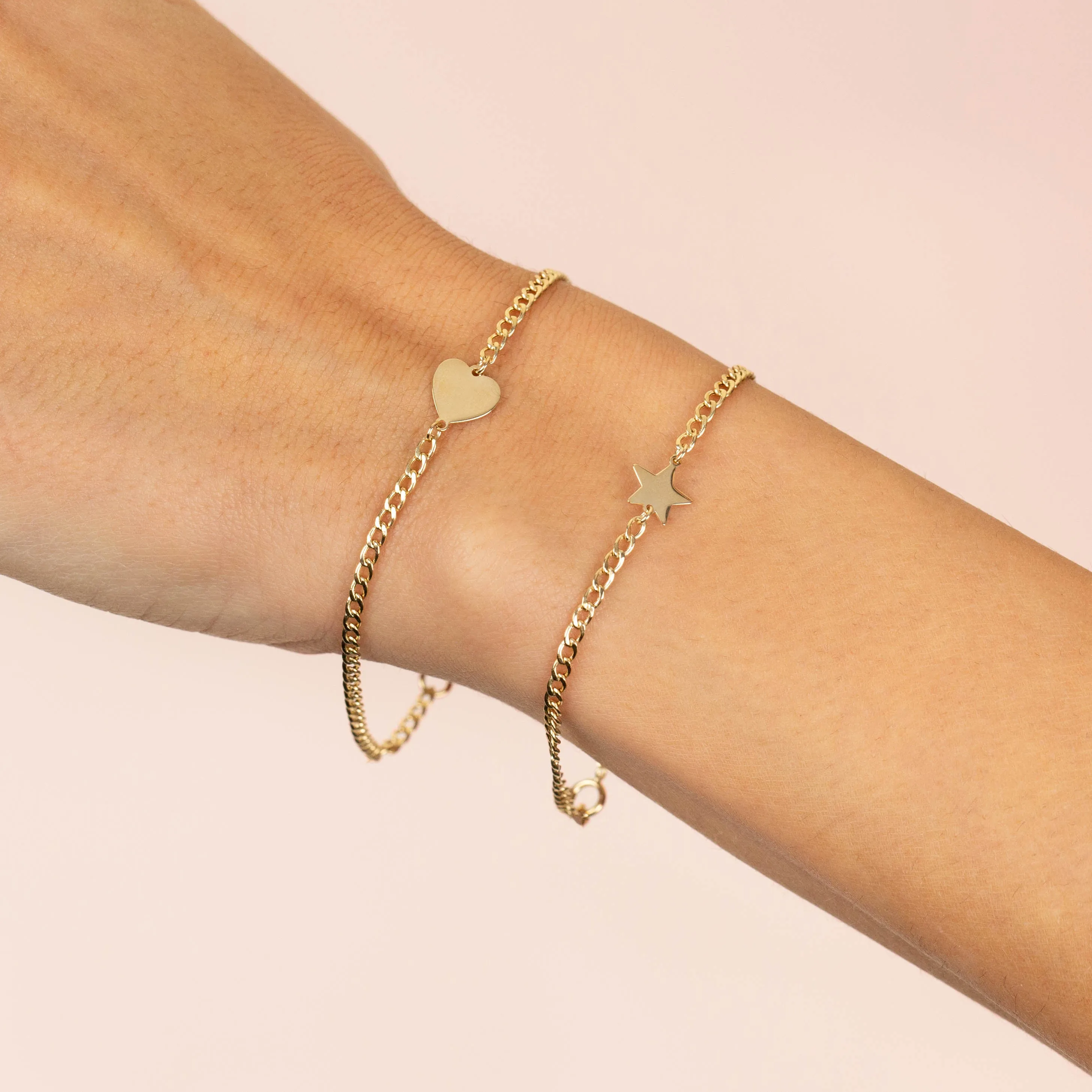 Star Cuban Chain Link Bracelet 14K