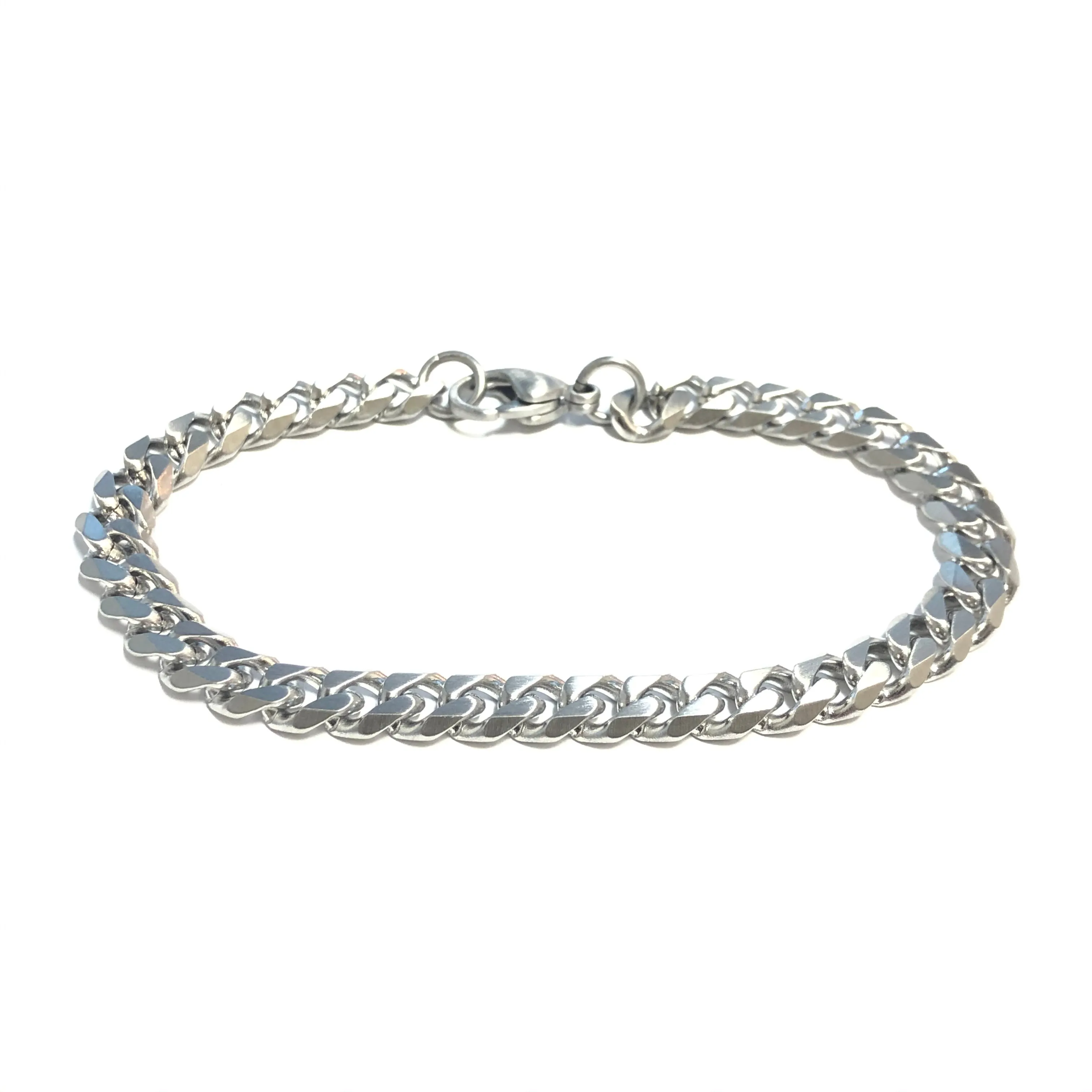 Steelx Stainless Steel (8mm) Satin Curb Bracelet 8.5"