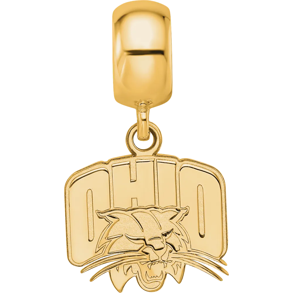 Sterling Silver Gold-plated LogoArt Ohio University Small Dangle Bead Charm