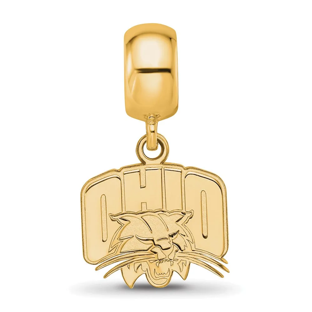 Sterling Silver Gold-plated LogoArt Ohio University Small Dangle Bead Charm