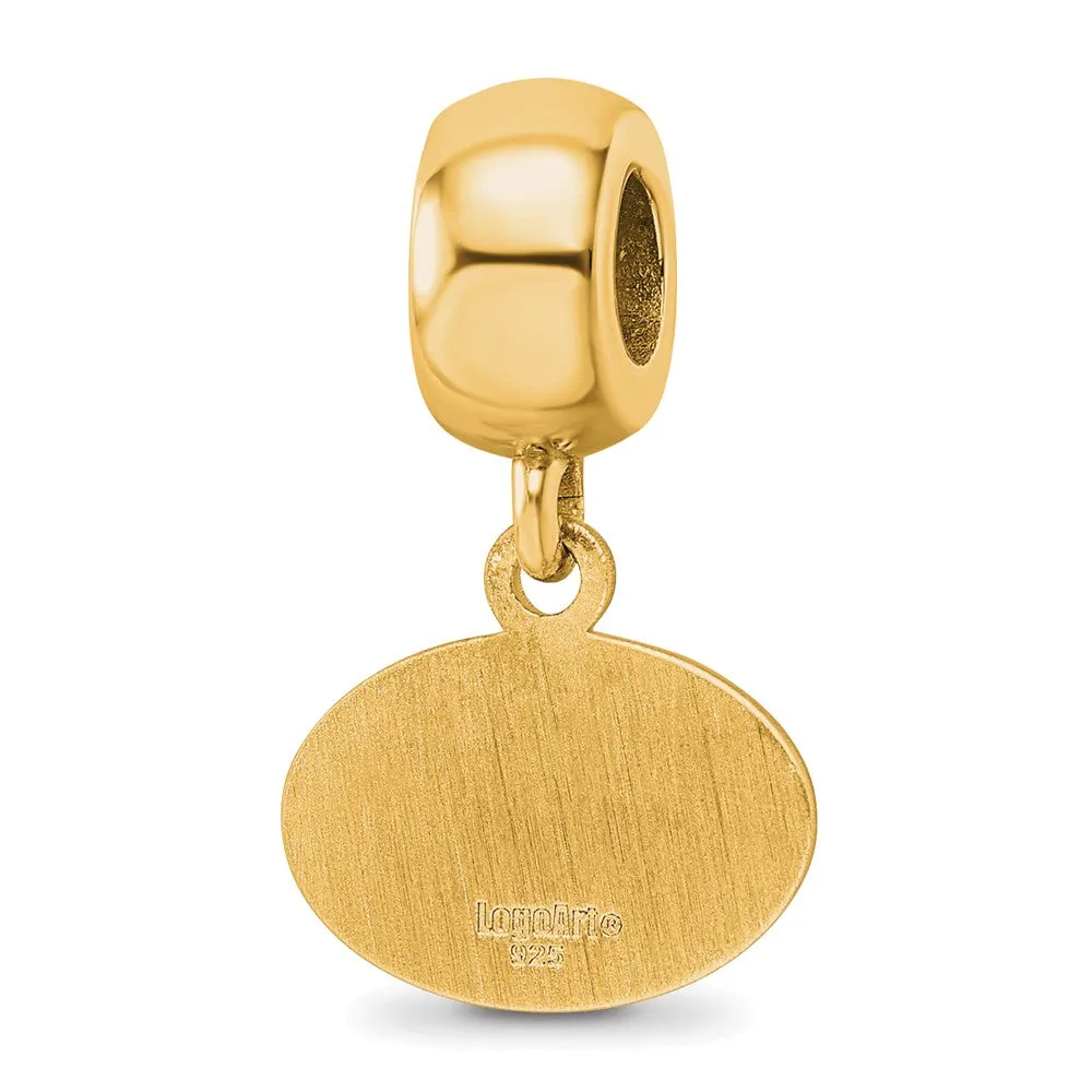Sterling Silver Gold-plated LogoArt Penn State University Lion Extra Small Dangle Bead Charm
