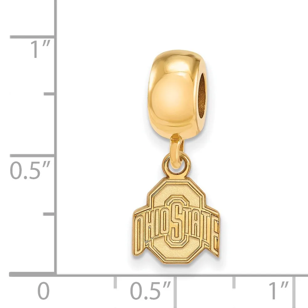 Sterling Silver Gold-plated LogoArt The Ohio State University Extra Small Dangle Bead Charm