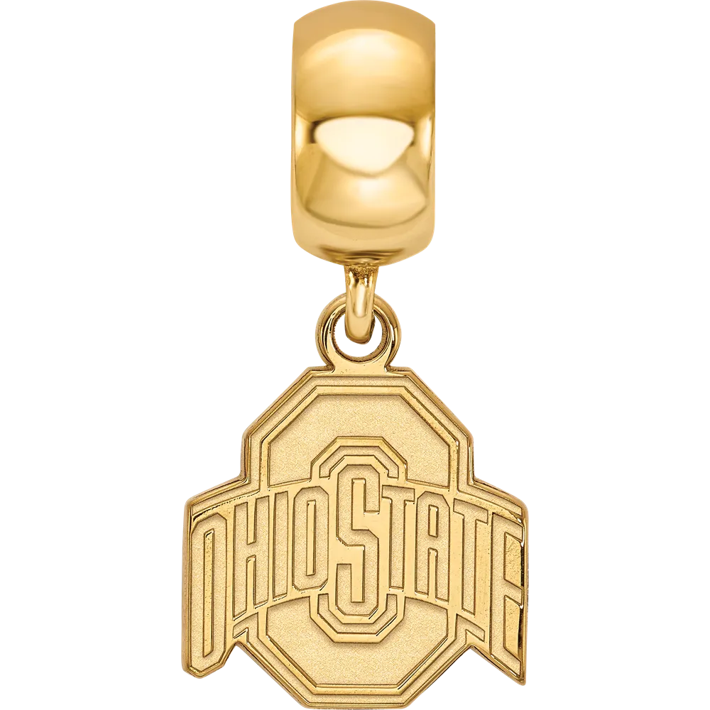 Sterling Silver Gold-plated LogoArt The Ohio State University Small Dangle Bead Charm