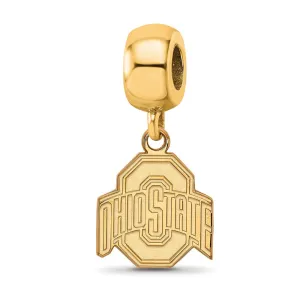 Sterling Silver Gold-plated LogoArt The Ohio State University Small Dangle Bead Charm