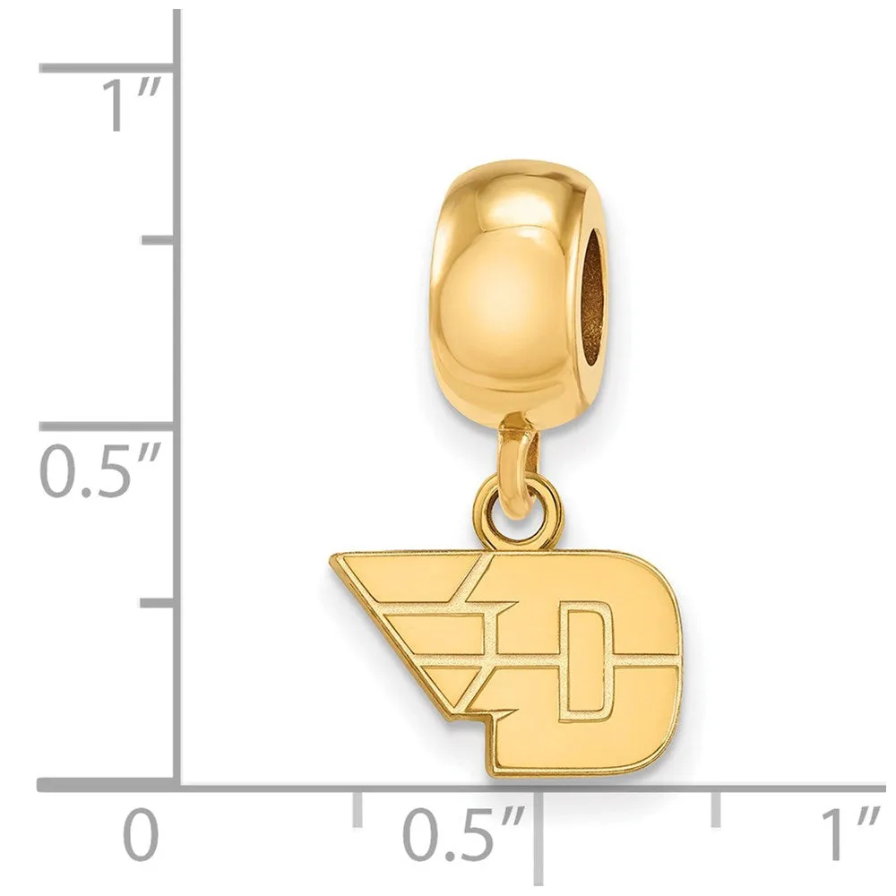 Sterling Silver Gold-plated LogoArt University of Dayton Extra Small Dangle Bead Charm