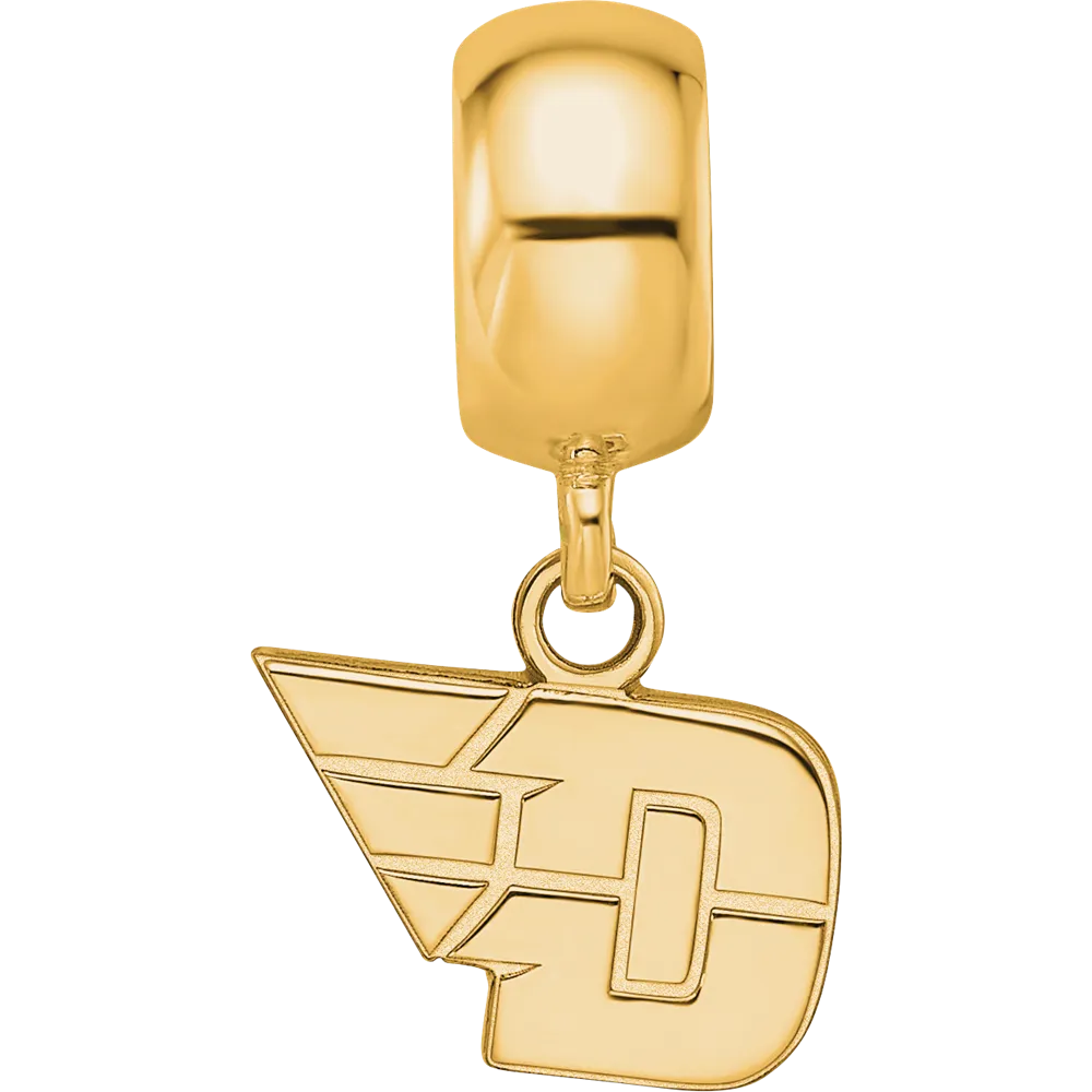 Sterling Silver Gold-plated LogoArt University of Dayton Extra Small Dangle Bead Charm