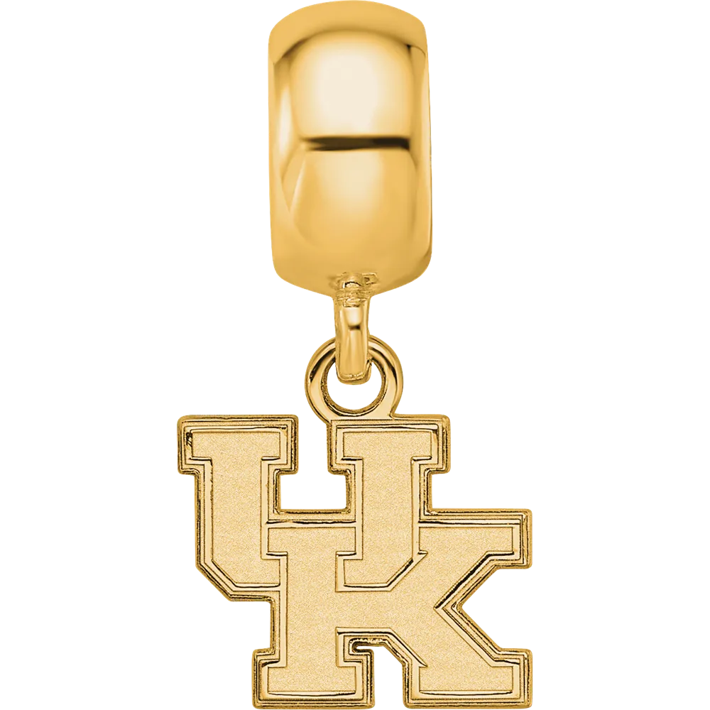 Sterling Silver Gold-plated LogoArt University of Kentucky U-K Extra Small Dangle Bead Charm