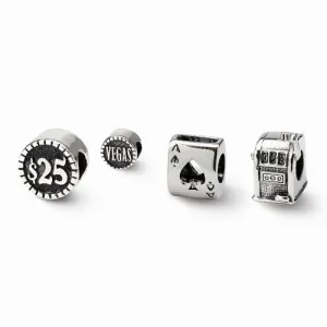Sterling Silver Reflections Gambler Boxed Bead Set