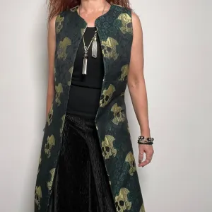 Stolen Moment Longline Vest - One Of A Kind - Skulls and Roses
