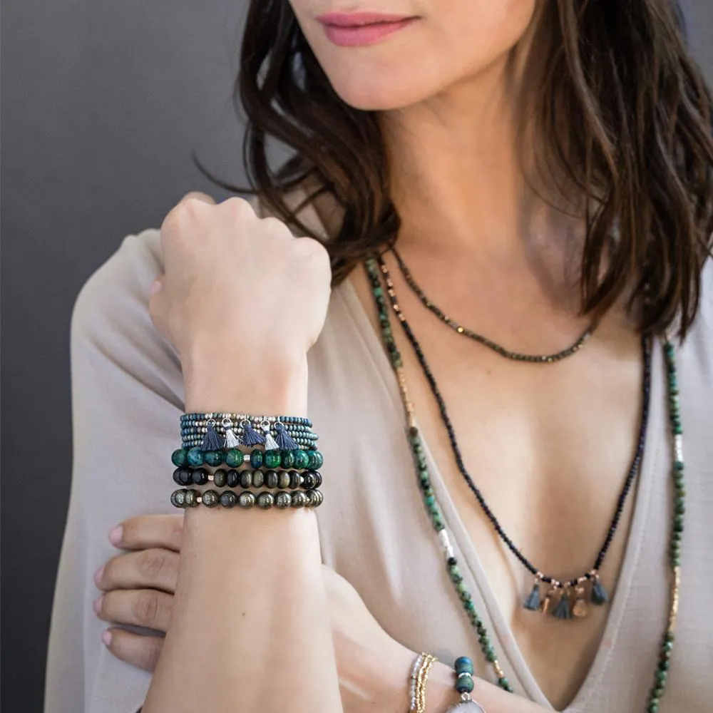 Stone Stacking Bracelet: Azurite