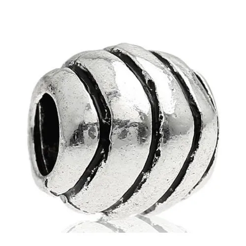 Stripes on European Bead Compatible for Most European Snake Chain Bracelet