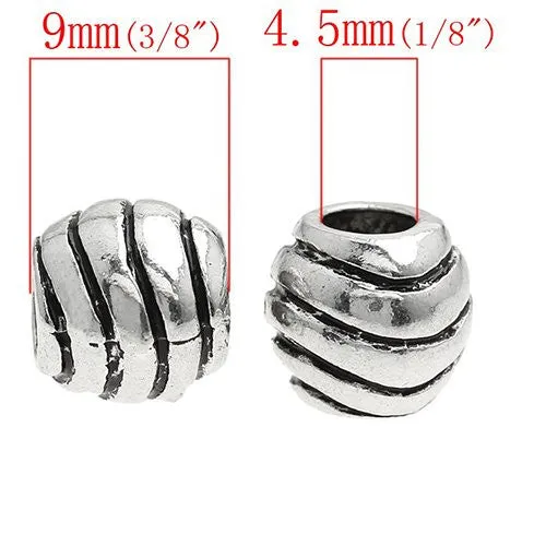 Stripes on European Bead Compatible for Most European Snake Chain Bracelet
