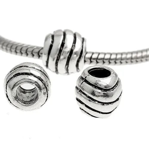 Stripes on European Bead Compatible for Most European Snake Chain Bracelet