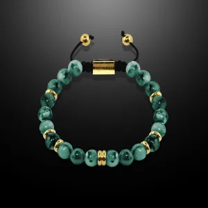 Summit Men’s Beaded Bracelet Turquoise Gold, 6mm