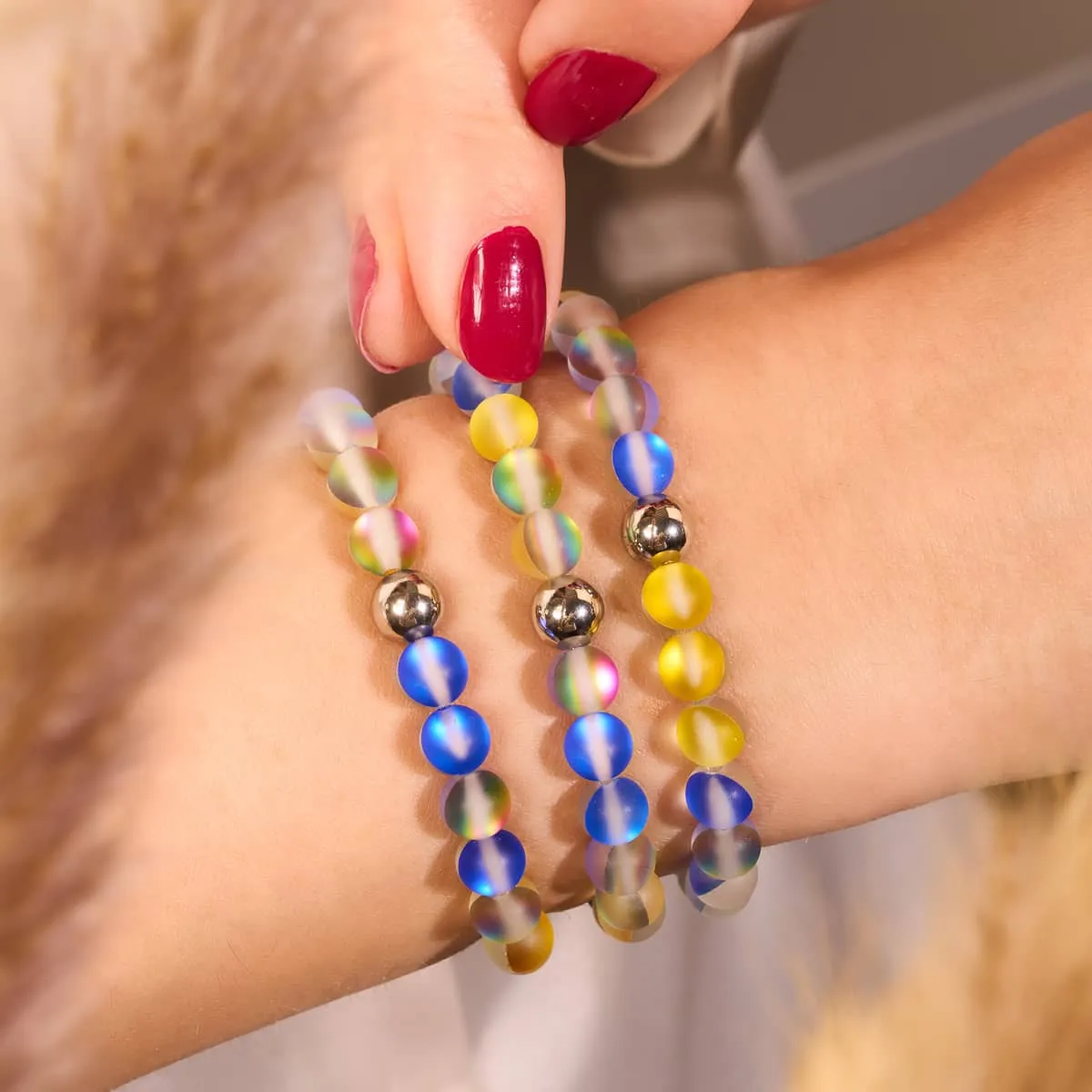 Sun and Sky | Ukrainian Aid | Mermaid Glass Bead Bracelet