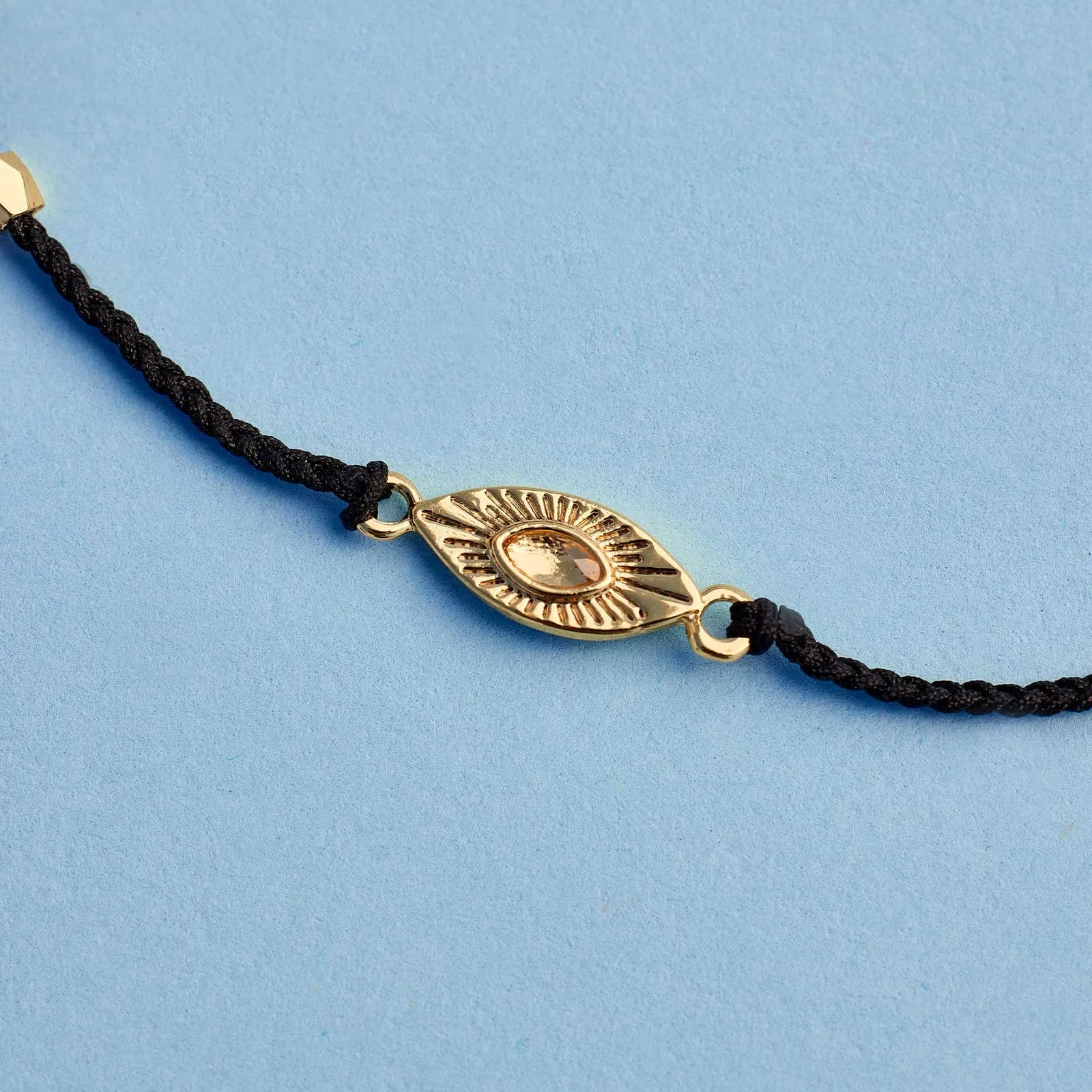 Sunburst Eye Gold Charm Bracelet