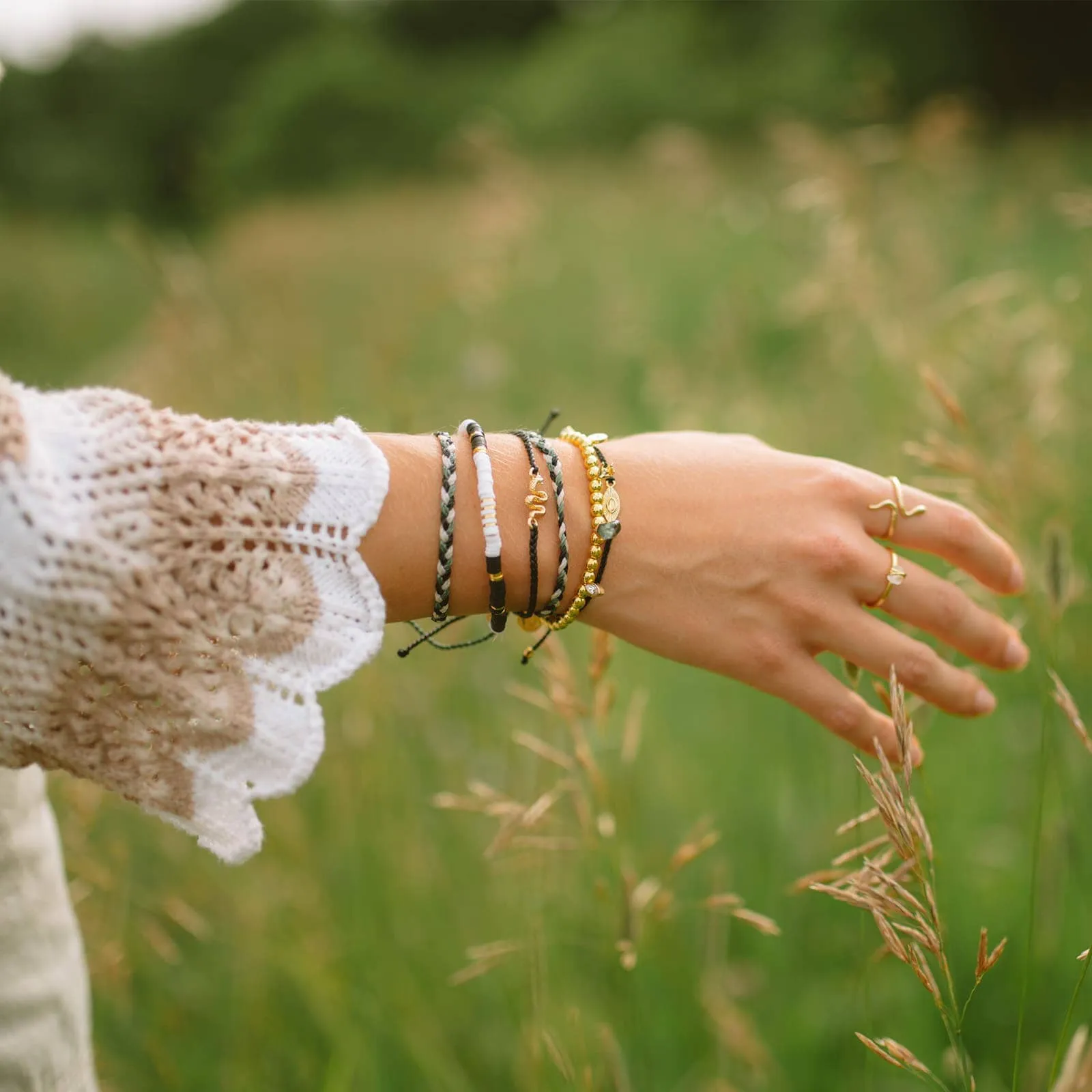 Sunburst Eye Gold Charm Bracelet