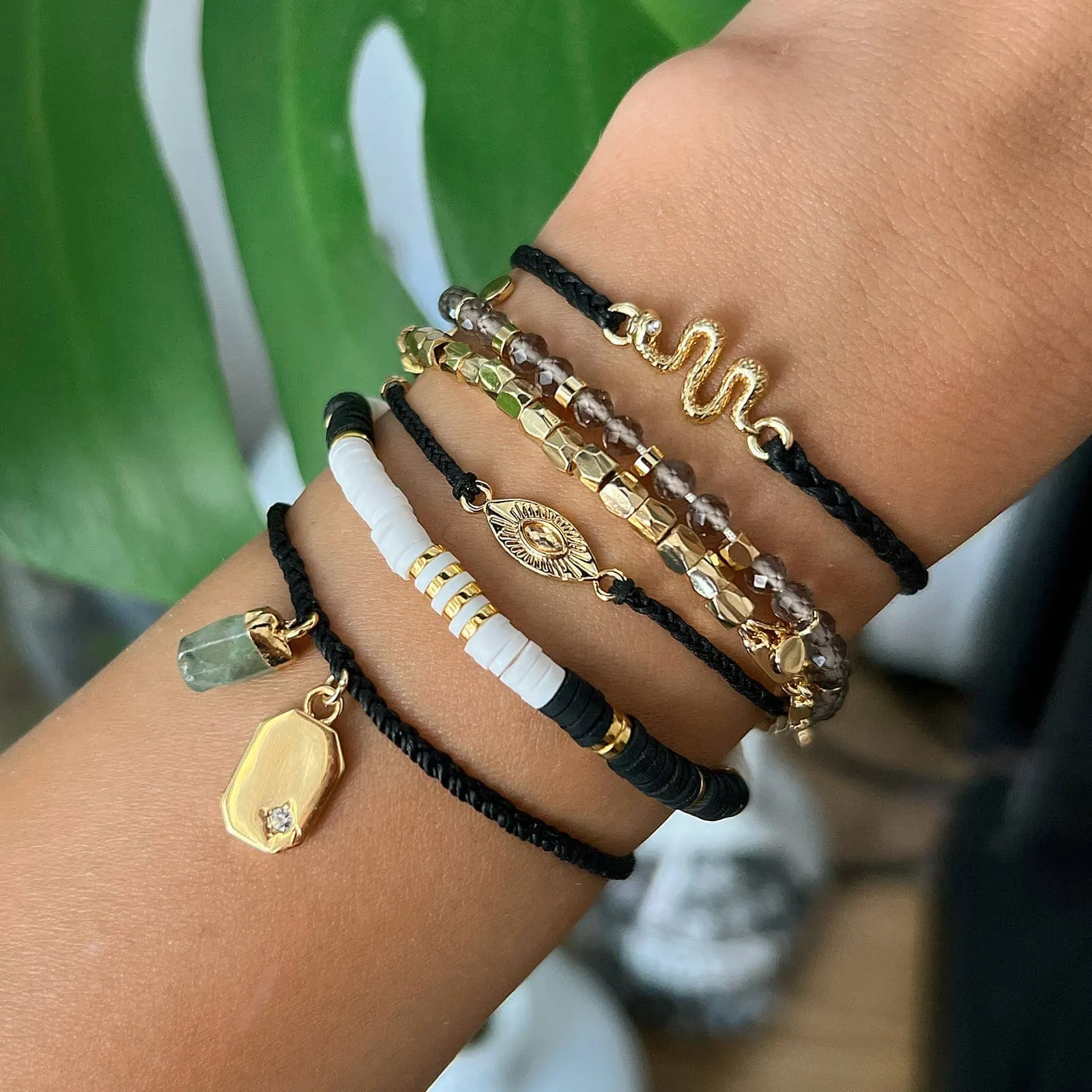 Sunburst Eye Gold Charm Bracelet