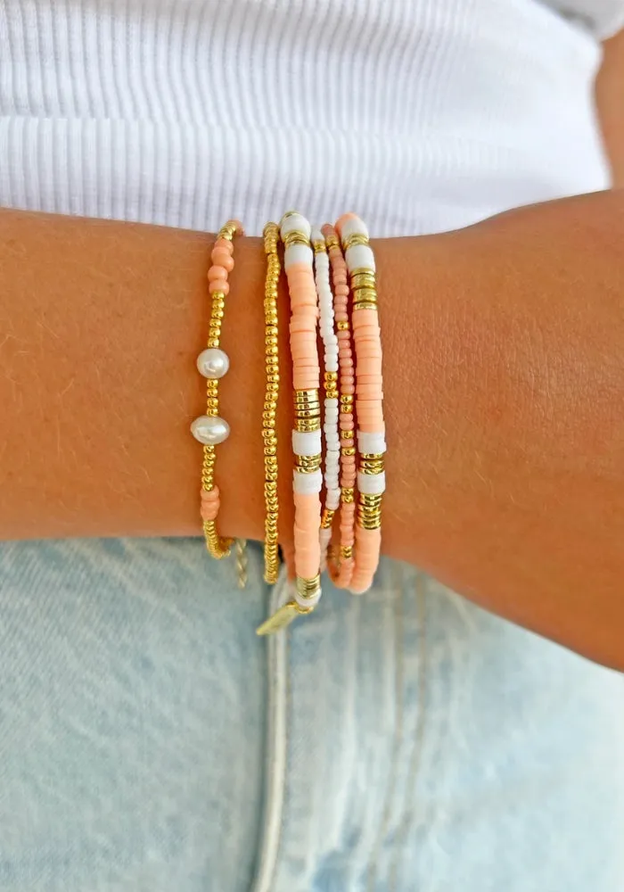 Sunny Bracelet Set - Coral