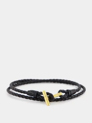 T-Charm Woven Black Bracelet