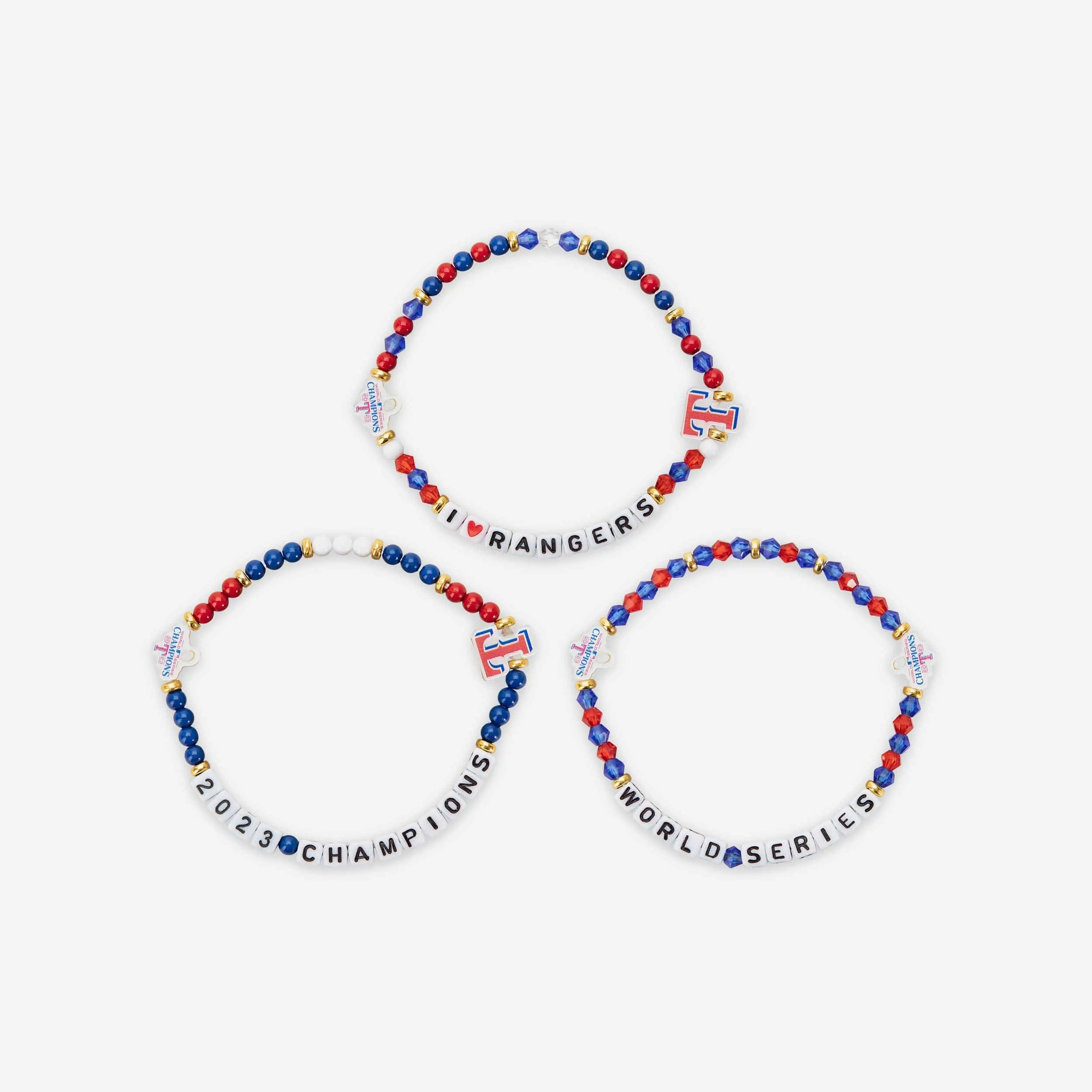 Texas Rangers 2023 World Series Champions 3 Pack Friendship Bracelet